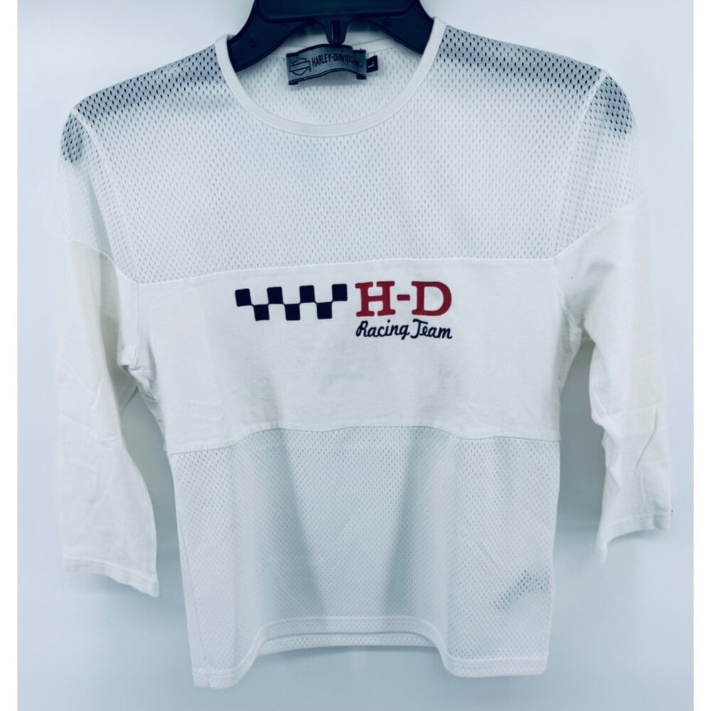 Women's Harley-Davidson Racing Team White Mesh Top Large Bruchmuhlbach Germany